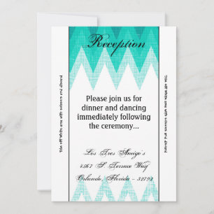 Tarjeta de recepción 3.5x7 Ombre Chevron Verde azu