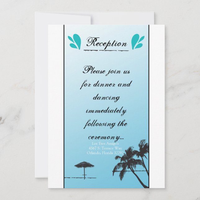 Tarjeta de Recepción 3.5x7 Palma de Playa (Anverso)