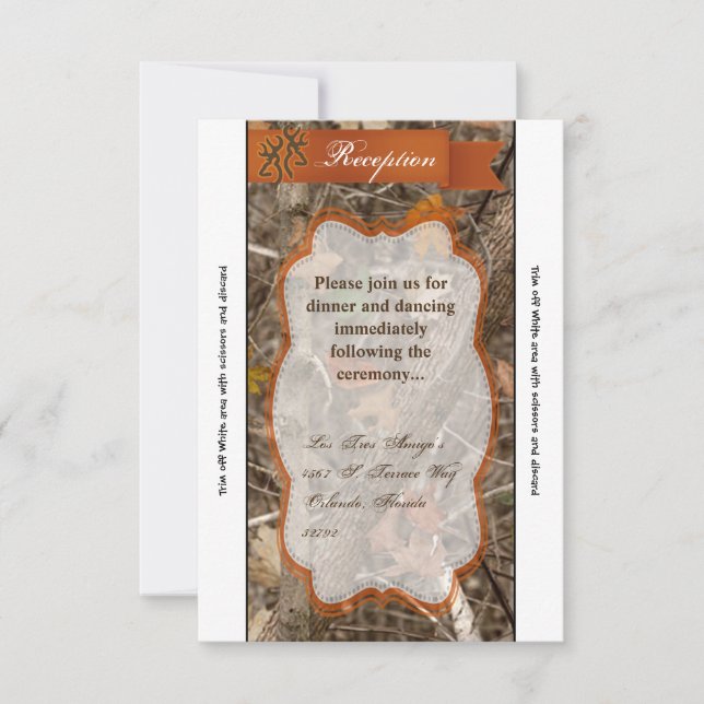 Tarjeta de recepción 3.5x7 Par de caza Par de cier (Anverso)