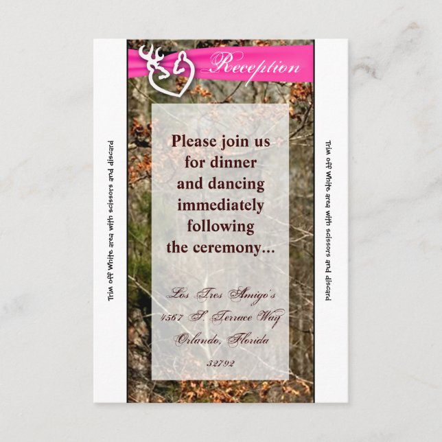 Tarjeta de recepción 3.5x7 Pareja de ciervos Camuf (Anverso)