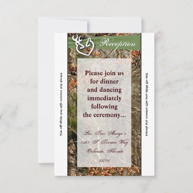 Tarjeta de recepción 3.5x7 Pareja de ciervos Doe B (Anverso)