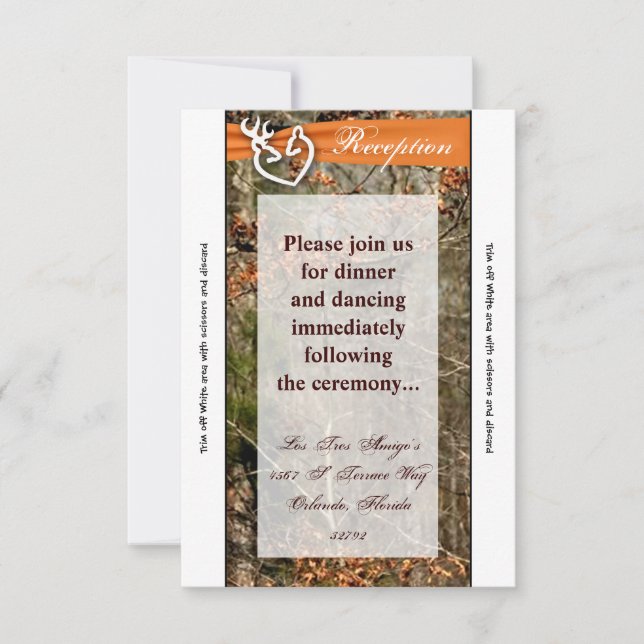 Tarjeta de recepción 3.5x7 Pareja de ciervos Doe B (Anverso)