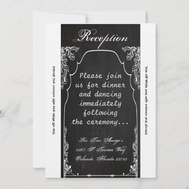 Tarjeta de Recepción 3.5x7 Pizarrón Moderno de Tiz (Anverso)