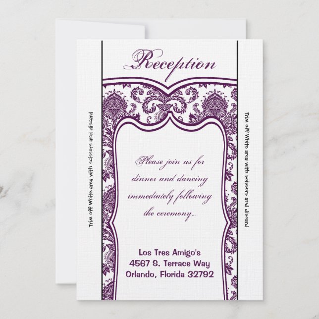 Tarjeta de recepción 3.5x7 Plum Dámpara púrpura (Anverso)