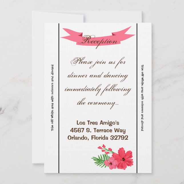 Tarjeta de recepción 3.5x7 Primavera Hibiscus Flow (Anverso)