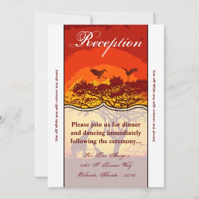 Tarjeta de recepción 3.5x7 Safari africano Giraffe (Anverso)