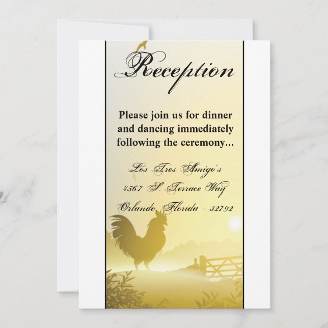 Tarjeta de recepción 3.5x7 Sunny Morning Farm Coun (Anverso)