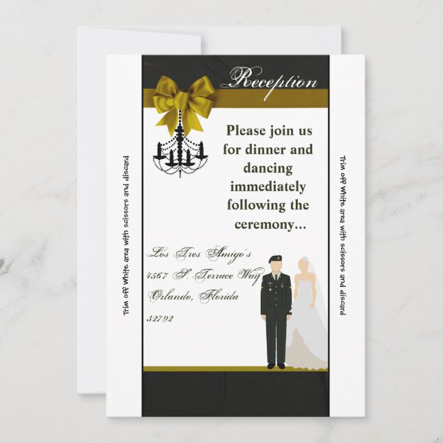 Tarjeta de recepción 3.5x7 uniforme del ejército p (Anverso)