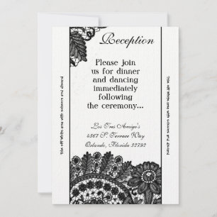 Tarjeta de recepción 3.5x7 Vigas negras de encaje