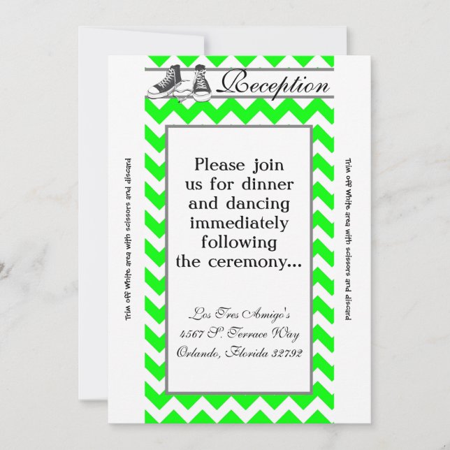 Tarjeta de recepción 3.5x7 Zapatos deportivos para (Anverso)