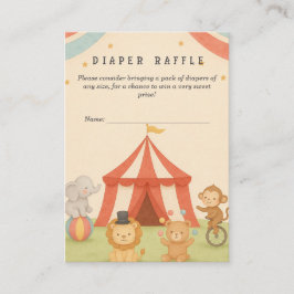 Tarjeta De Recepción 3 Ring Circus Diaper Raffle Diaper Raffle