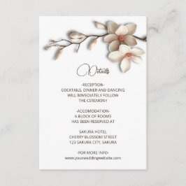Tarjeta De Recepción 3D Magnolia Flowers White Details