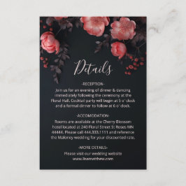 Tarjeta De Recepción 3D Roses Wildflowers Dark Moody