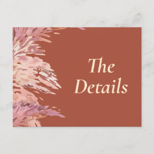 Tarjeta De Recepción 4.5 x 5.5 Detalles del Boda Insertar