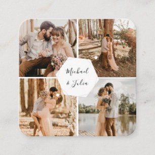 Tarjeta De Recepción 4 Collage de fotos de fotografía Boda RSVP Código