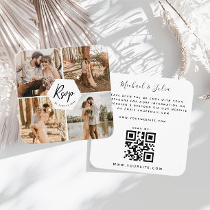 Tarjeta De Recepción 4 Collage de fotos de fotografía Boda RSVP Código