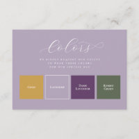 4 Colores de Swatch Vestimenta Bodas de Lavanda