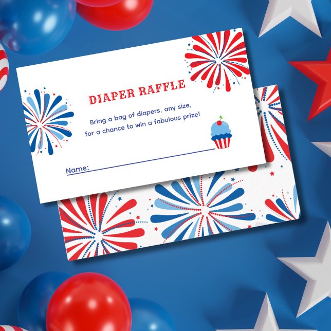 Tarjeta De Recepción 4 de julio Baby Shower Diaper Raffle (Subido por el creador)