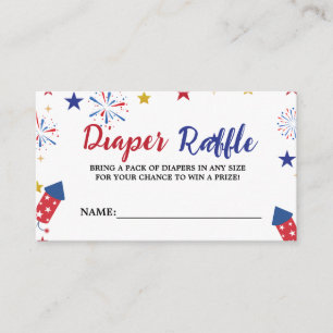 Tarjeta De Recepción 4 de julio Independencia Baby Shower Diaper Raffle
