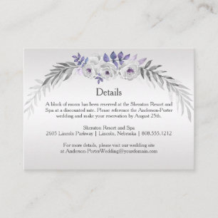 Tarjeta De Recepción #4Cartas de gabinete de detalles florales grises d