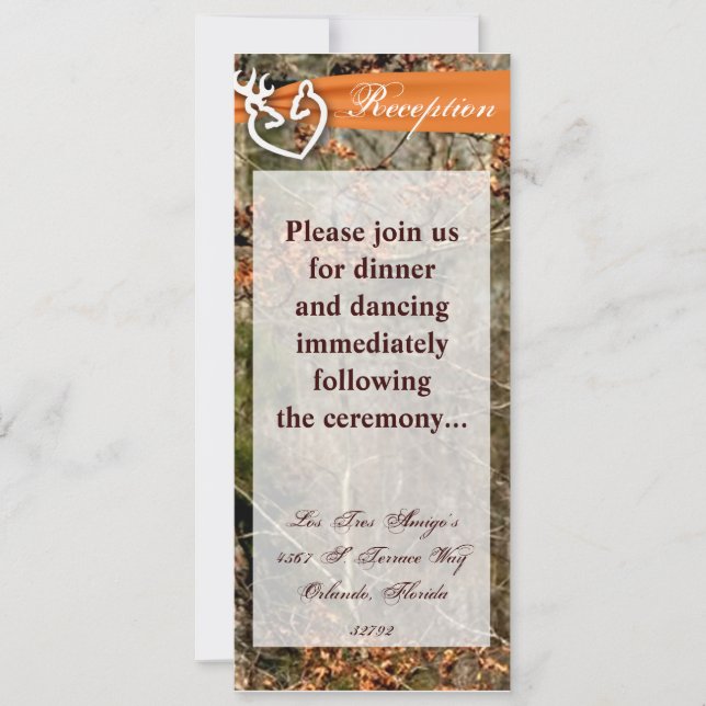 Tarjeta de recepción 4x9 Pareja de ciervos Camufla (Anverso)