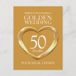 Tarjeta De Recepción 50.ª comida del Aniversario del Boda de Oro