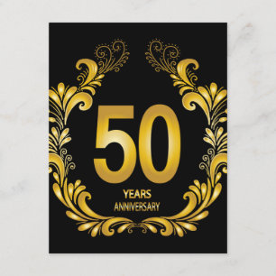 Tarjeta De Recepción 50 años de Purpurina de oro