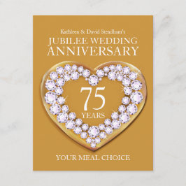 Tarjeta De Recepción 75.º Boda de Jubileo