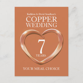 Tarjeta De Recepción 7.ª comida para el aniversario del Boda de cobre