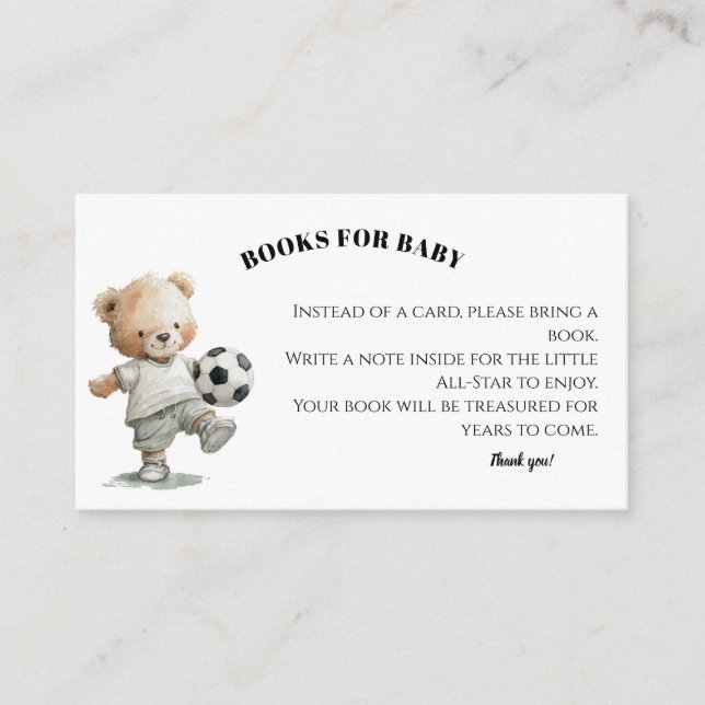 Tarjeta De Recepción A Little All-star Baby Shower Books For Baby (Anverso)