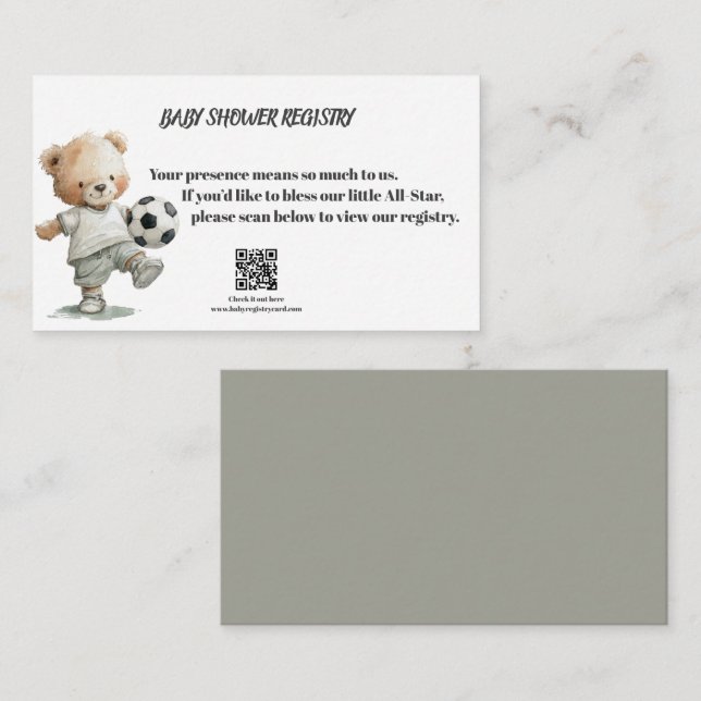 Tarjeta De Recepción A Little All-Star Baby Shower Registry Card (Anverso / Reverso)