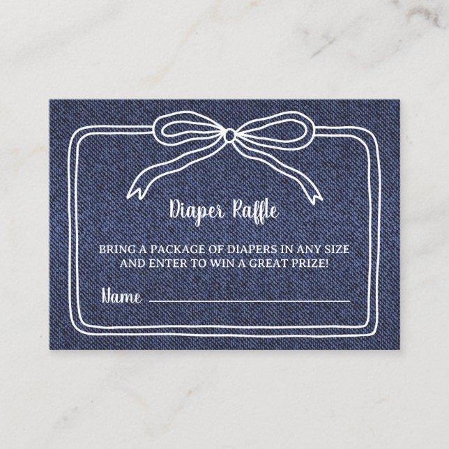 Tarjeta De Recepción A Little Blue Jean Baby Denim Boy Baby Shower  (Anverso)