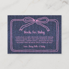 Tarjeta De Recepción A Little Blue Jean Baby Denim Girl Baby Shower