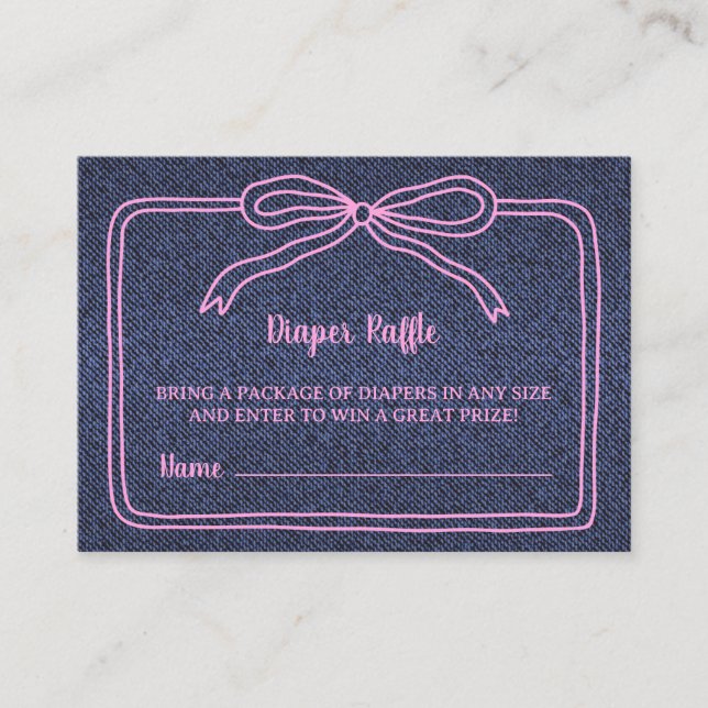 Tarjeta De Recepción A Little Blue Jean Baby Denim Girl Baby Shower  (Anverso)