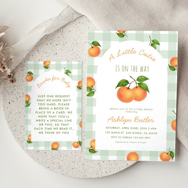 Tarjeta De Recepción A Little Cutie Citrus Green Books for Baby Card (Subido por el creador)