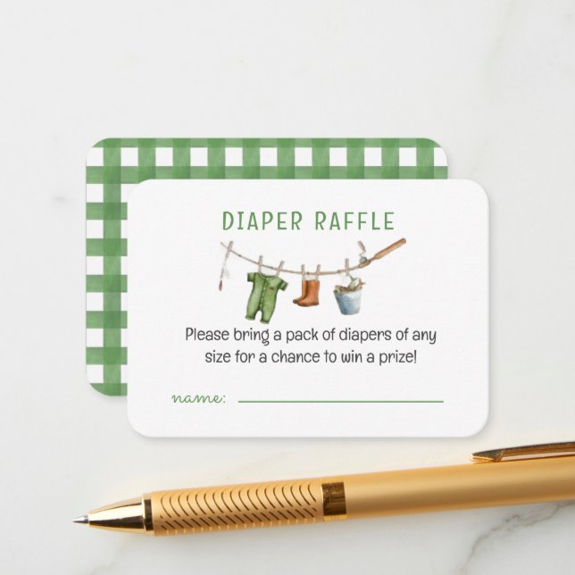 Tarjeta De Recepción A Little Fisherman Baby Diaper Raffle (Anverso/Reverso In Situ)