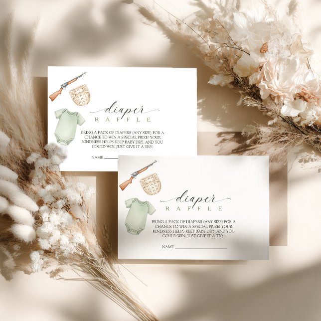 Tarjeta De Recepción A little hunter is on the way diaper raffle (a little hunter is on the way diaper raffle card
)