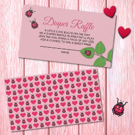 Tarjeta De Recepción A Little Love Bug Ladybug Diaper Raffle