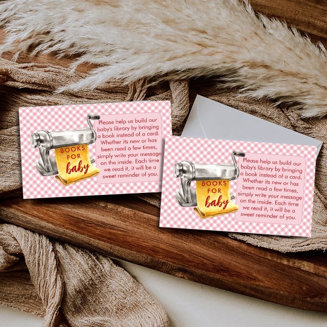 Tarjeta De Recepción A Little Meatball Books For Baby Pink Baby Shower (Subido por el creador)