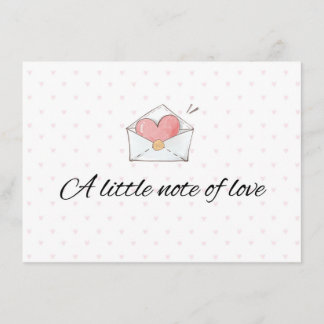 Tarjeta De Recepción A Little Note of Love Envelope Card
