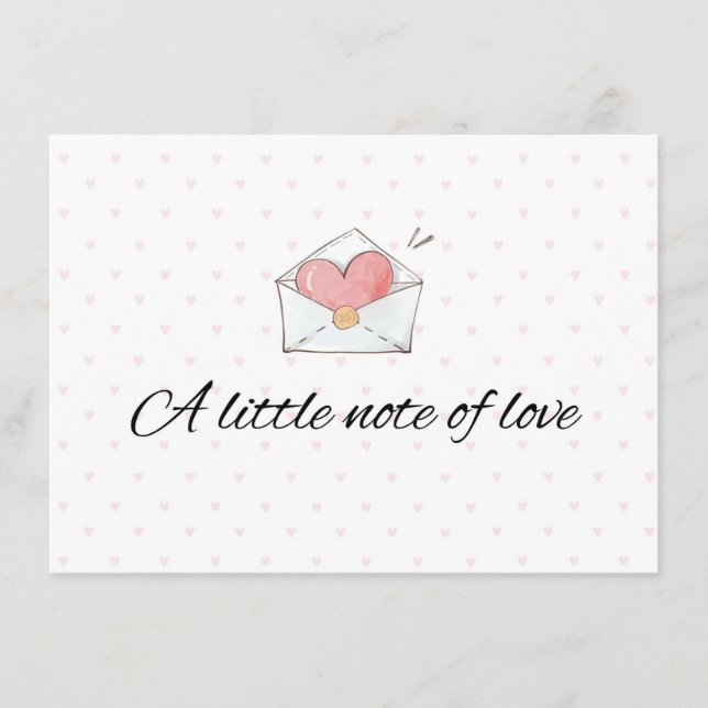 Tarjeta De Recepción A Little Note of Love Envelope Card (Anverso)