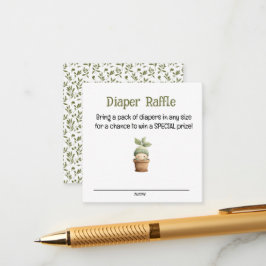 Tarjeta De Recepción A Little Sprout on the Way Diaper Raffle Card