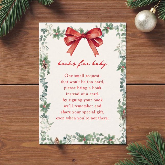 Tarjeta De Recepción A Merry Little Baby Shower Christmas Book Request  (Subido por el creador)