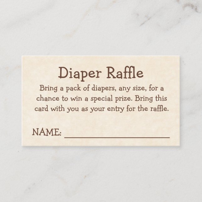 Tarjeta De Recepción A New Chapter Begins - Diaper Raffle (Anverso)