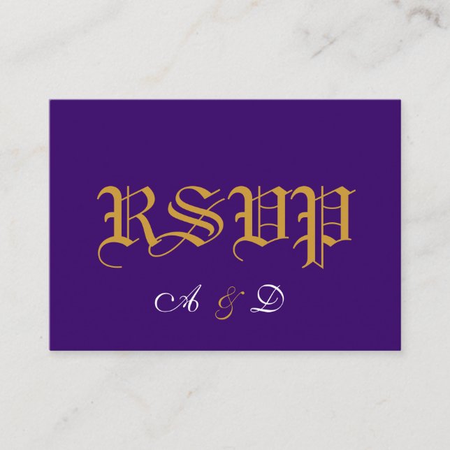 TARJETA DE RECEPCIÓN A, RSVP, (Anverso)