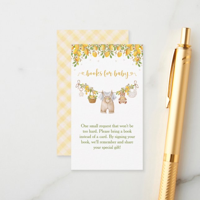 Tarjeta De Recepción A Sweet Little One Lemon Citrus Baby Shower (Anverso/Reverso In Situ)