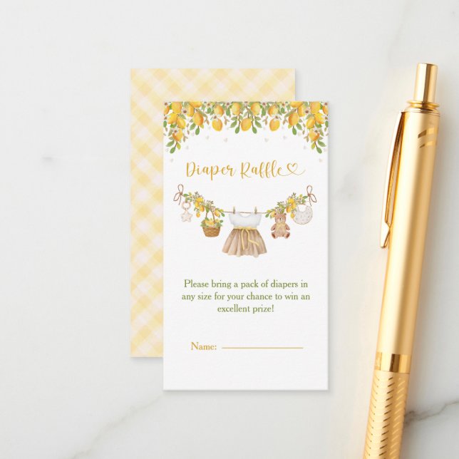 Tarjeta De Recepción A Sweet Little One Lemon Citrus Baby Shower (Anverso/Reverso In Situ)