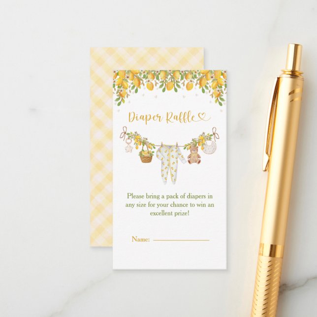 Tarjeta De Recepción A Sweet Little One Lemon Citrus Baby Shower (Anverso/Reverso In Situ)