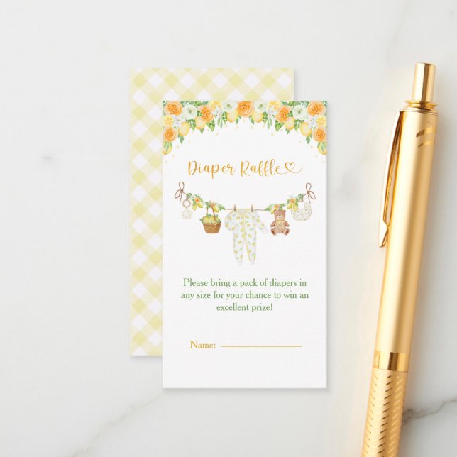 Tarjeta De Recepción A Sweet Little One Lemon Citrus Floral Baby Shower (Anverso/Reverso In Situ)