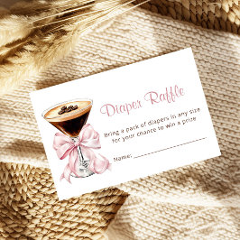 Tarjeta De Recepción A Tini One Martini Pink Diaper Raffle Baby Shower